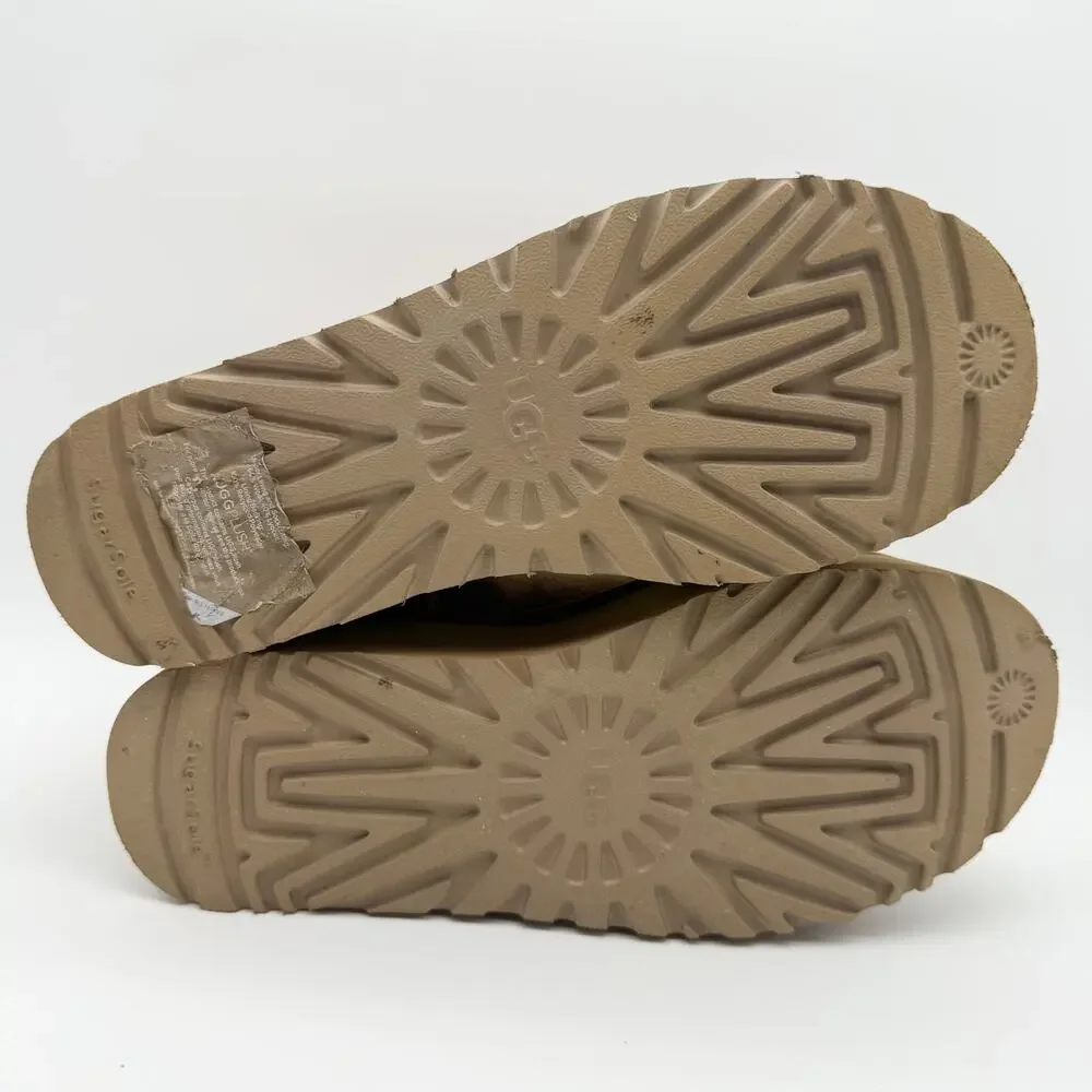 UGG Womens Classic Mini Platform Bootie US 9 EU 40 Chestnut Suede EUC